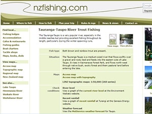 nzfishing.comのタウランガ-タウポ・リバーのページ