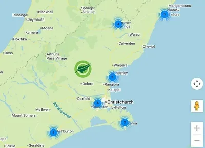 クライストチャーチト郊外のホリデーパーク一覧