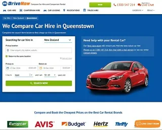 クイーンズタウン空港からの格安レンタカーを車種別料金比較するならDrivenow.com.auがお勧め